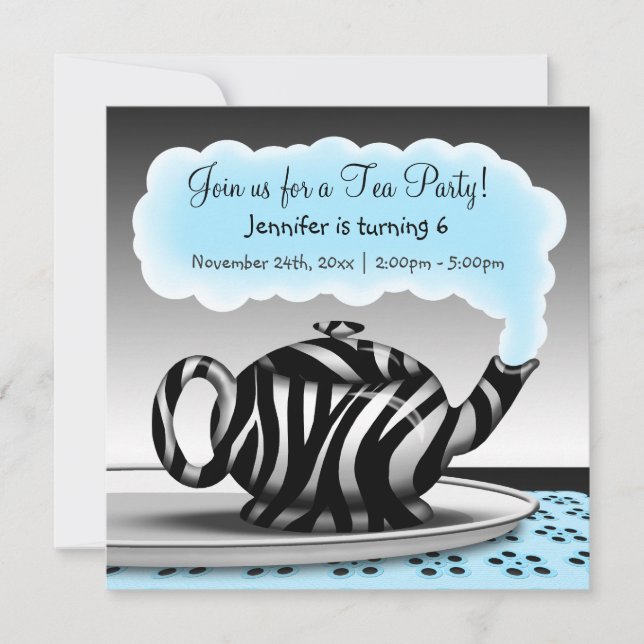 Invitaciones de cumpleaños del Fiesta de té de tet (Anverso)