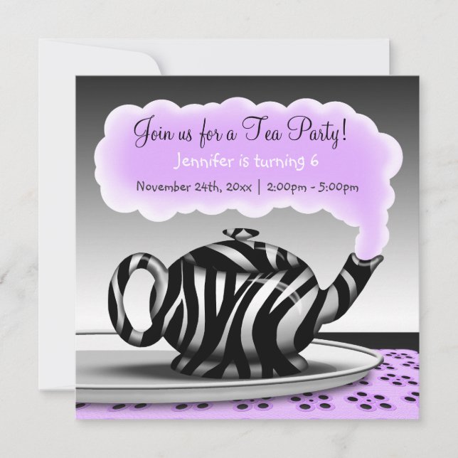 Invitaciones de cumpleaños del Fiesta de té de tet (Anverso)