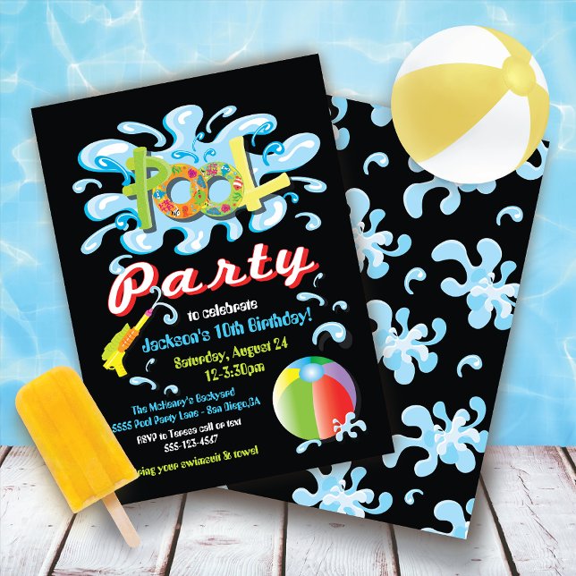 Invitaciones de cumpleaños del Fiesta del estanque (Subido por el creador)