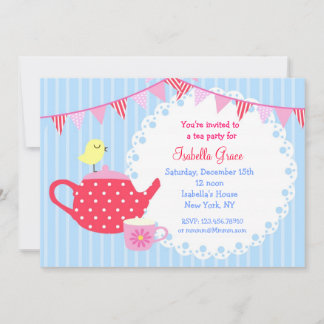 Invitaciones de cumpleaños del Fiesta del té