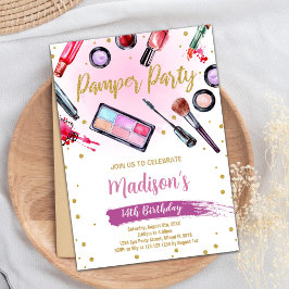 Invitaciones de cumpleaños del Fiesta Pamper Blanc