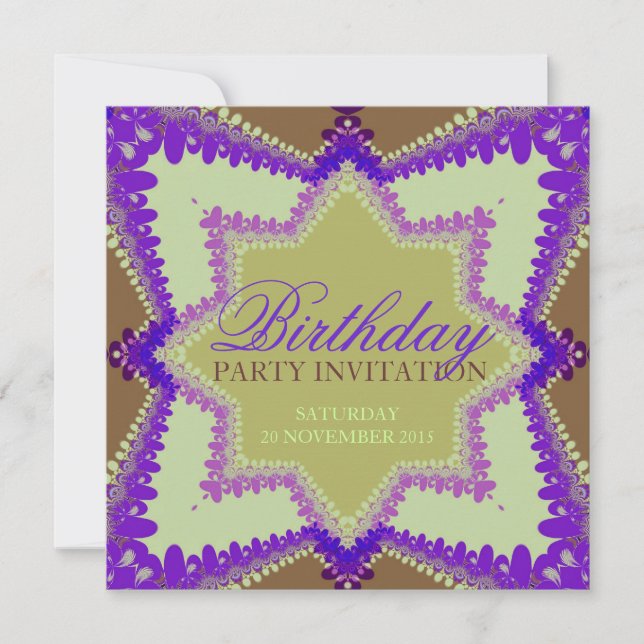 Invitaciones de cumpleaños del Fiesta Princesa Tie (Anverso)