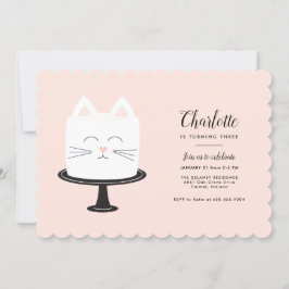 Invitaciones de cumpleaños del gato para la tercer