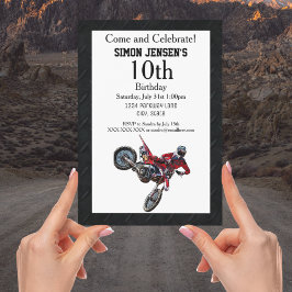 Invitaciones de cumpleaños del Green Red Bike Spor