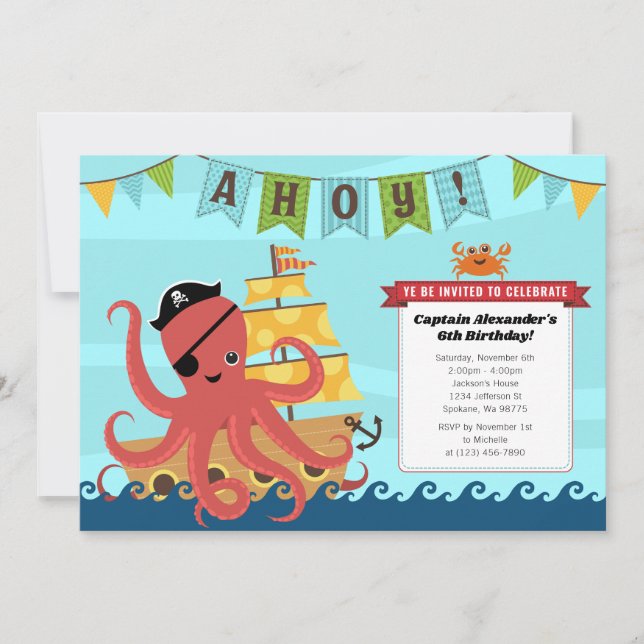 Invitaciones de cumpleaños del niño (Anverso)