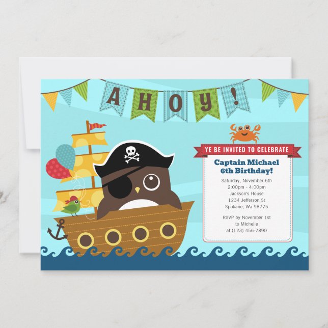 Invitaciones de cumpleaños del niño (Anverso)
