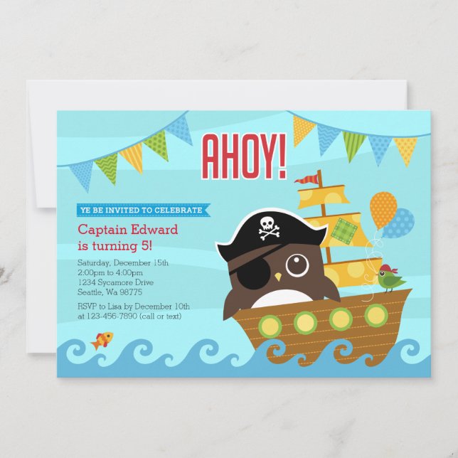 Invitaciones de cumpleaños del niño (Anverso)