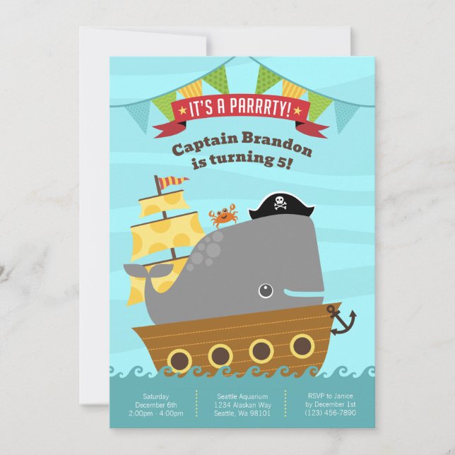 Invitaciones de cumpleaños del niño (Anverso)