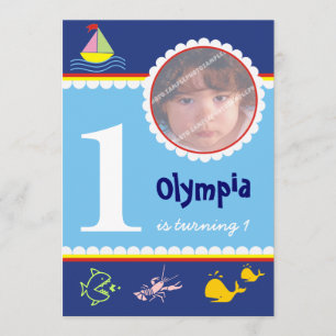 Invitaciones de cumpleaños del Océano Mar