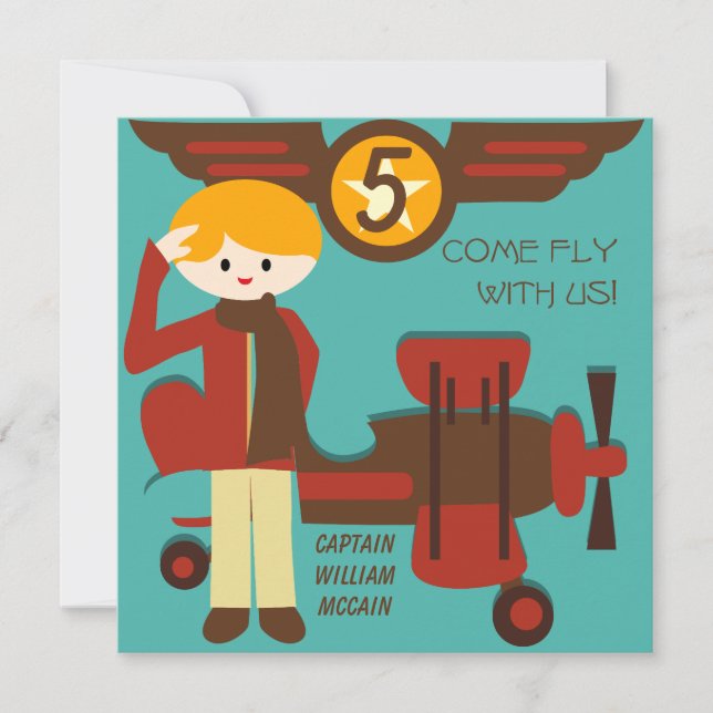 Invitaciones de cumpleaños del piloto de Blond Boy (Anverso)