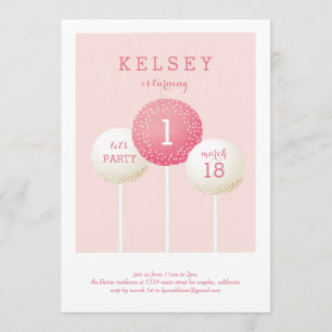 Invitaciones de cumpleaños del Pop de Pasteles