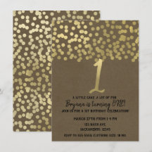 Invitaciones de cumpleaños doradas modernas chic r