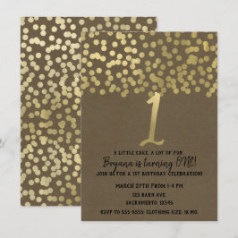 Invitaciones de cumpleaños doradas modernas chic r