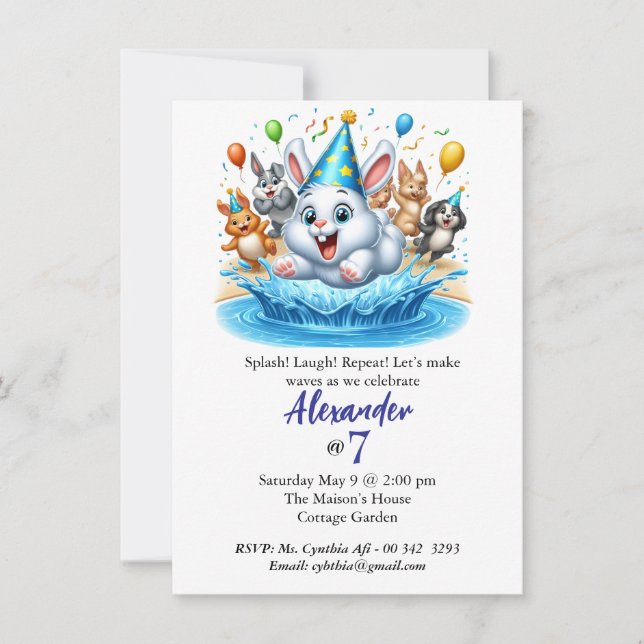 invitaciones de cumpleaños editables para fiesta d (Anverso)