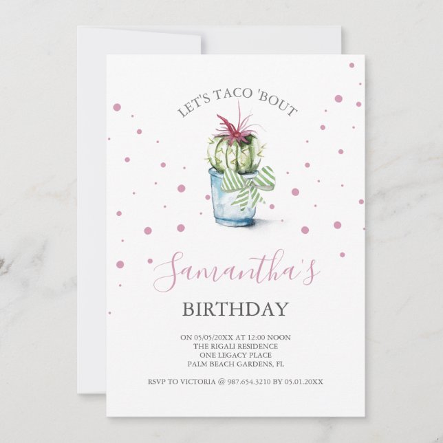 Invitaciones de cumpleaños en línea de Watercolor  (Anverso)