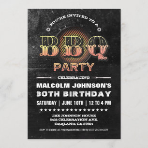 Invitaciones de cumpleaños  Fiesta BBQ