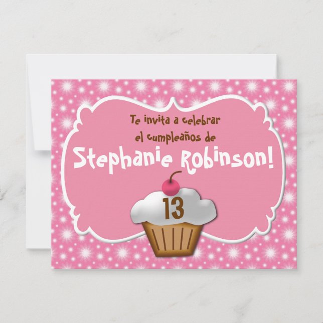 Invitaciones de cumpleaños, Fiesta de Rosa (Anverso)