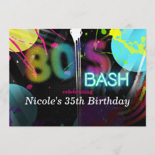 Invitaciones de cumpleaños Fiesta Retro Splash Bas
