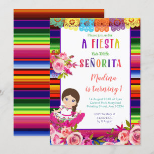 Invitaciones de cumpleaños florales mexicanas