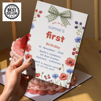 invitaciones de cumpleaños florales para primer cu
