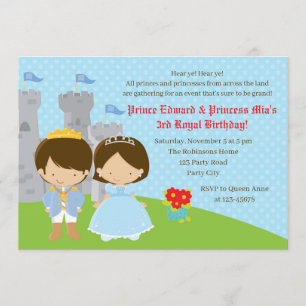 Invitaciones de cumpleaños gemelos (Prince & Princ
