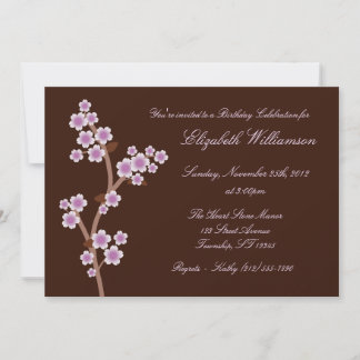 Invitaciones de cumpleaños marrones a Purple Cherr