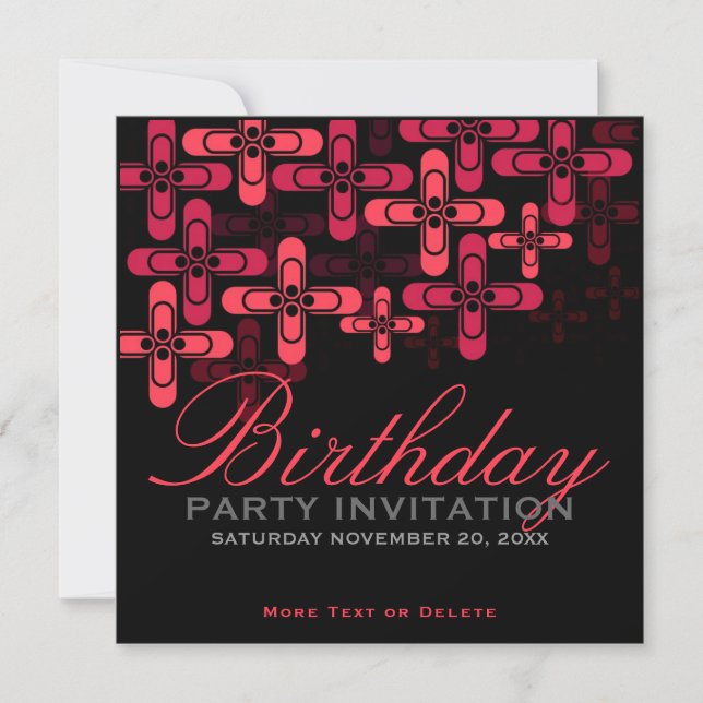 Invitaciones de cumpleaños modernas y elegantes pa (Anverso)
