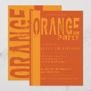 Invitaciones de cumpleaños naranja