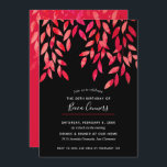 Invitaciones de cumpleaños negras de follaje rosad<br><div class="desc">Las elegantes hojas pintadas en tonos rosados,  rojos y naranjas sobre un fondo negro (se puede cambiar),  son perfectas para CUALQUIER invitación de fiesta de cumpleaños de LA EDAD! COORDINACIÓN de artículos disponibles en nuestra tienda —> http://bit.ly/2vJDUbf <—</div>