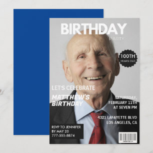 invitaciones de cumpleaños número 100 Hombre Porta