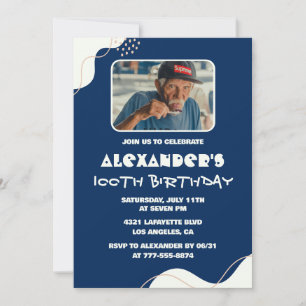 invitaciones de cumpleaños número 100 hombres foto