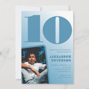 Invitaciones de cumpleaños número 10 con gradiente