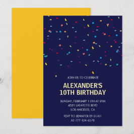 invitaciones de cumpleaños número 10 niño Confeti