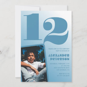 Invitaciones de cumpleaños número 12 con gradiente