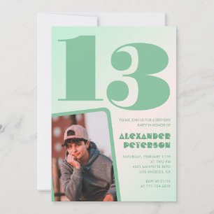 Invitaciones de cumpleaños número 13 con gradiente