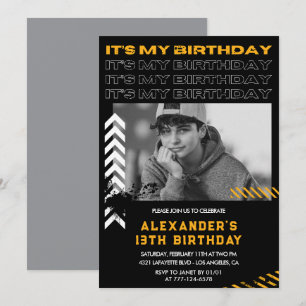 invitaciones de cumpleaños número 13 niño Foto Pin