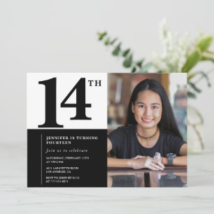 Invitaciones de cumpleaños número 14 con foto Eleg