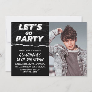 Invitaciones de cumpleaños número 15 negras para h