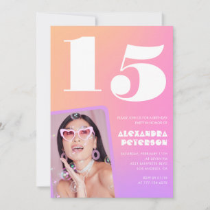 Invitaciones de cumpleaños número 15 rosadas para