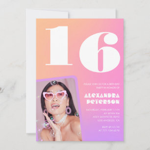 Invitaciones de cumpleaños número 16 rosadas para 