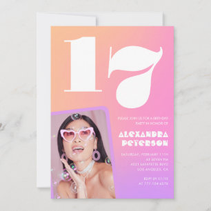 Invitaciones de cumpleaños número 17 rosadas para
