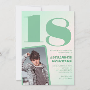 Invitaciones de cumpleaños número 18 con gradiente