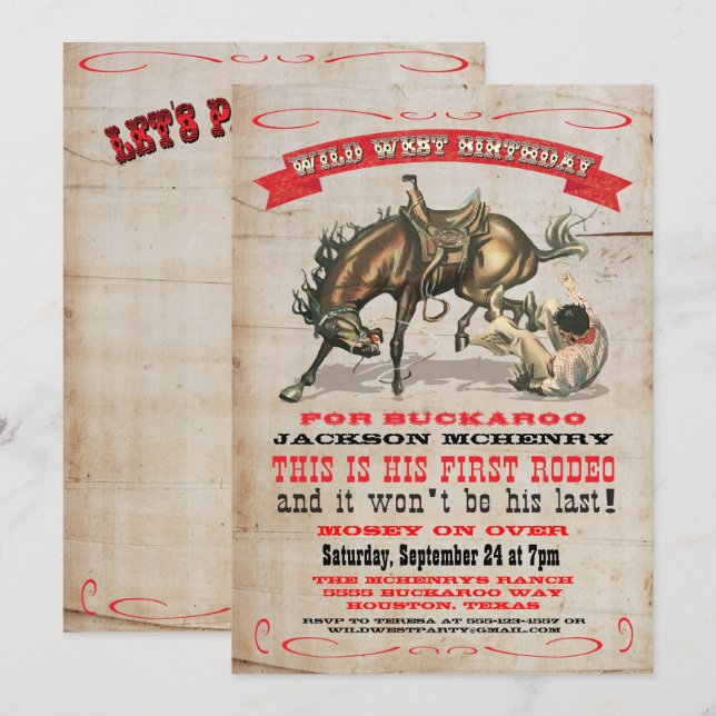 Invitaciones de cumpleaños número 1 con tema de we (Anverso / Reverso)