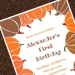 invitaciones de cumpleaños número 1 de Halloween o