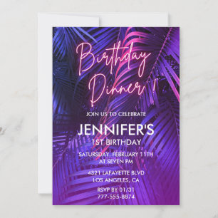 Invitaciones de cumpleaños número 1 Luau Cena Trop