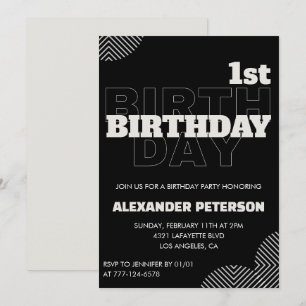 Invitaciones de cumpleaños número 1 para niño negr