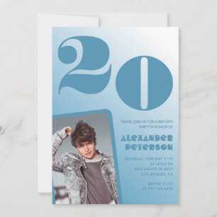 Invitaciones de cumpleaños número 20 con gradiente