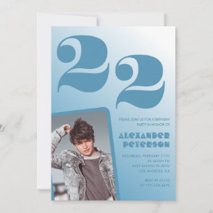 Invitaciones de cumpleaños número 22 con gradiente