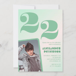 Invitaciones de cumpleaños número 22 con gradiente