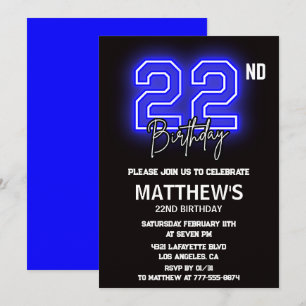 Invitaciones de cumpleaños número 22 hombres depor